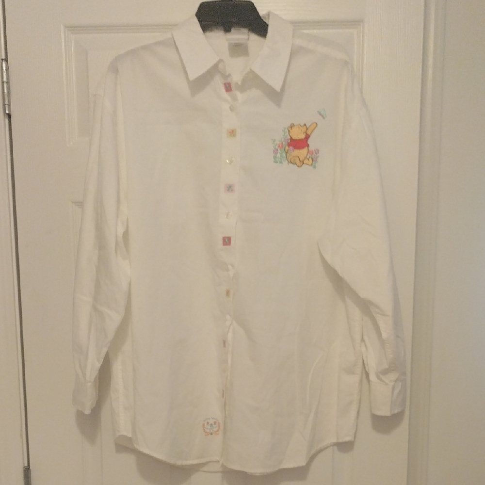 Disney Vintage White Classic Blouse with Long Sleeves